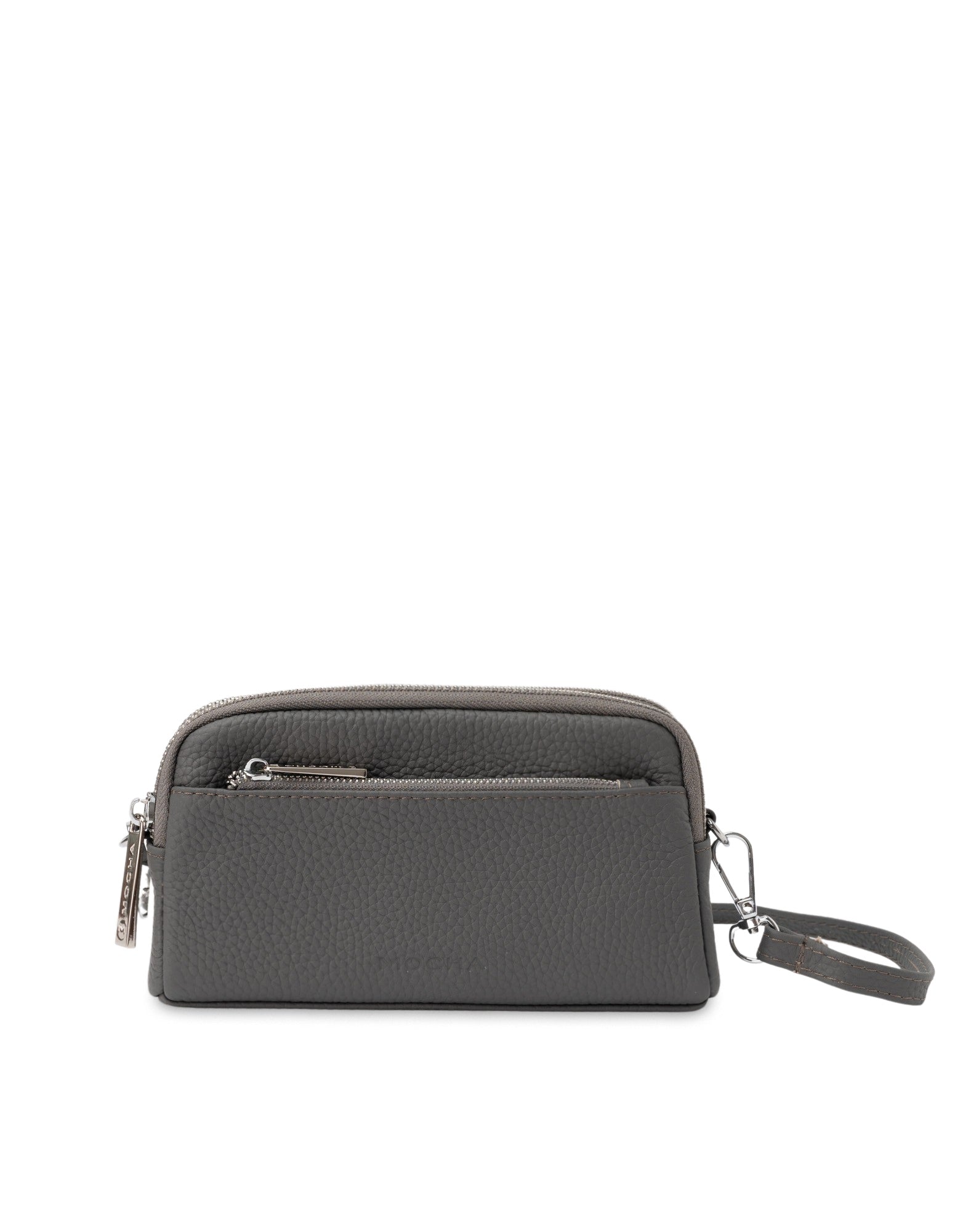 Mocha Aubrey Leather Clutch Grey Mocha Australia