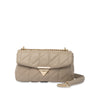 Mocha Isabella Quilted Crossbody Bag - Nude