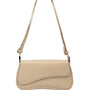 Mocha Zoe Wavy Baguette Shoulder Bag - Sage