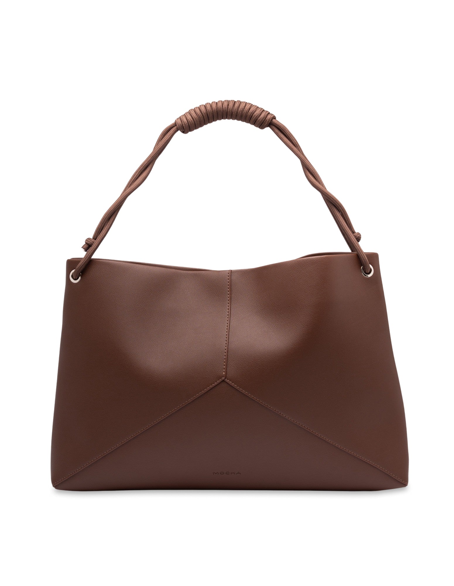 Mocha Lina Knotted Shoulder Bag - Dark Chocolate