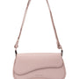 Mocha Zoe Wavy Baguette Shoulder Bag - Blush
