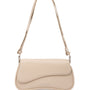 Mocha Zoe Wavy Baguette Shoulder Bag - Cream