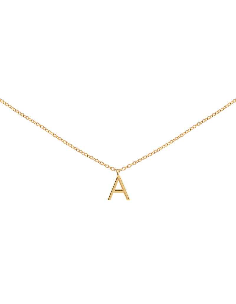 Elly Lou Timeless Initial Necklace- A- Gold | Mocha Australia