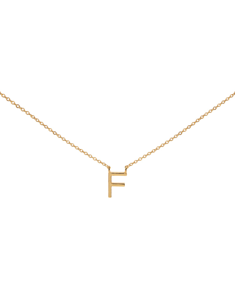 Elly Lou Timeless Initial Necklace - F- Gold | Mocha Australia