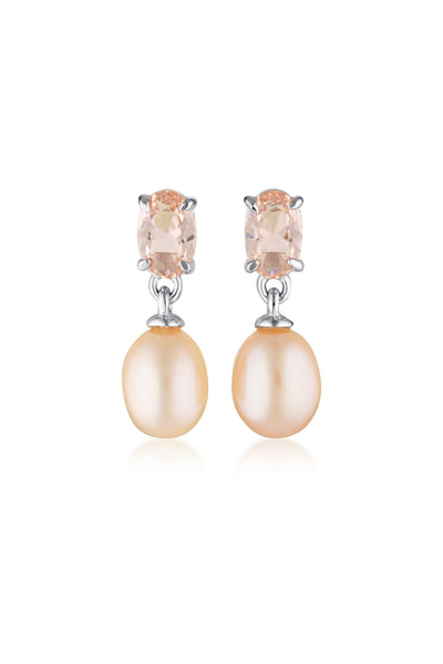 Georgini Whitsundays Pink Freshwater Pearl & Morganite Earrings- Silver | Mocha Australia