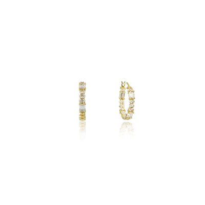 Georgini Gifts Baguette Inside Out Earrings Small- Gold | Mocha Australia