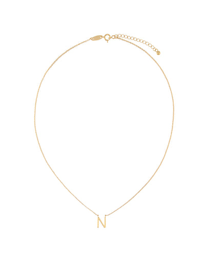 Elly Lou Timeless Initial Necklace - N- Gold | Mocha Australia