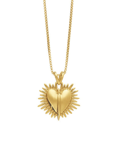 PDPAOLA Rachel Jackson Electric Deco Heart Necklace- Gold | Mocha Australia