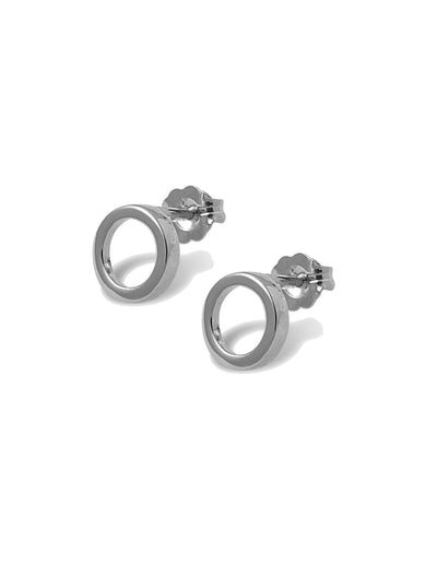 Von Treskow Medium Open Circle Studs Earrings - Silver | Mocha Australia