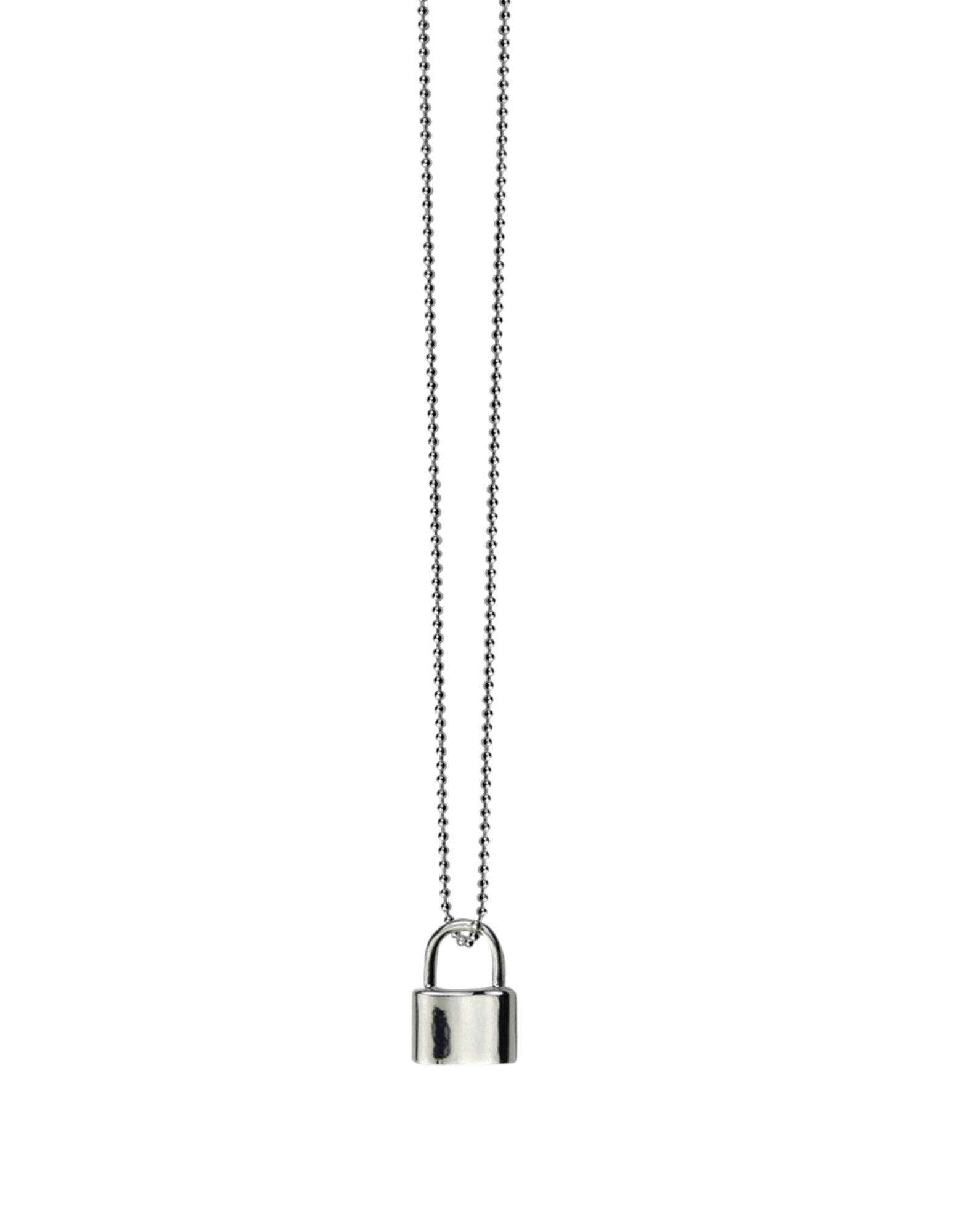 Von Treskow Fine Curb Chain Necklace w Mini Padlock Sterling