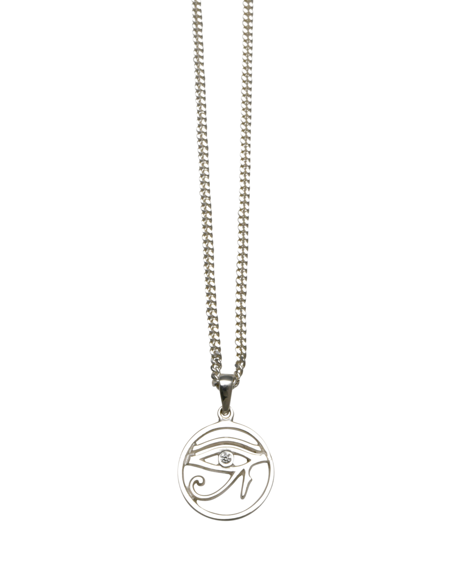 Von Treskow Fine Curb Chain Necklace w Eye Of Horus