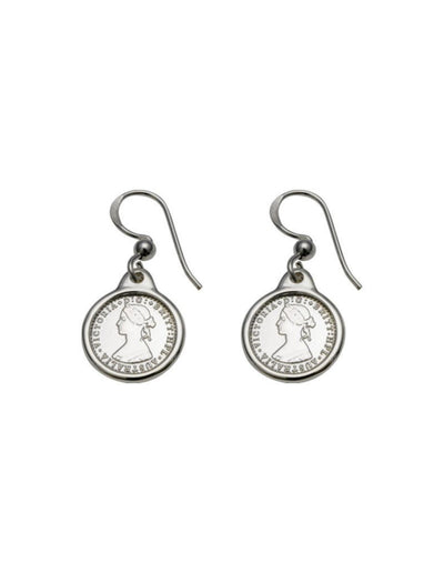 Von Treskow Mini Coin & Bezel Earrings - Silver | Mocha Australia