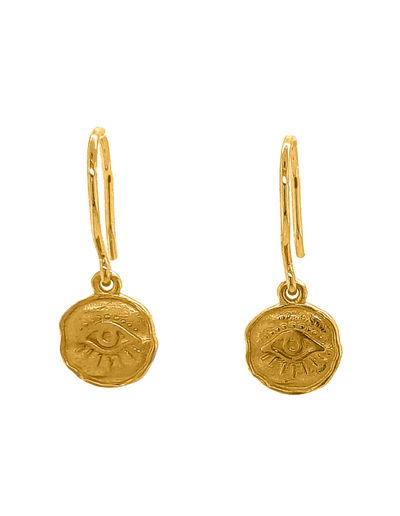 Gregio Symbolic Drop Earrings w/ Sun Charm - Gold | Mocha Australia
