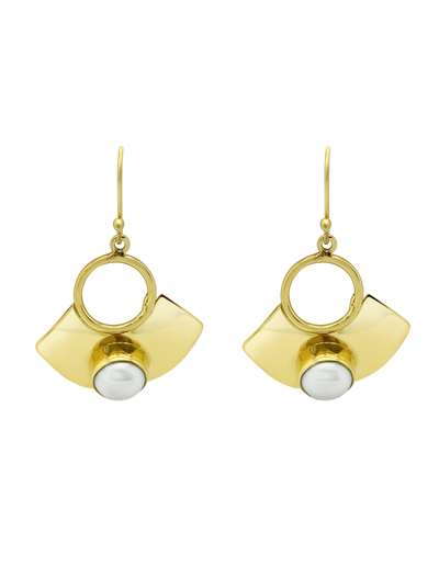 Ichu Golden Pearl Drop Earrings - Gold | Mocha Australia