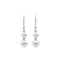 Ichu Duo Pearl Earrings - Silver