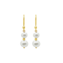 Ichu Duo Pearl Earrings - Gold