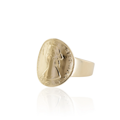 Von Treskow 9CT Gold Mini Curved Ring | Mocha Australia