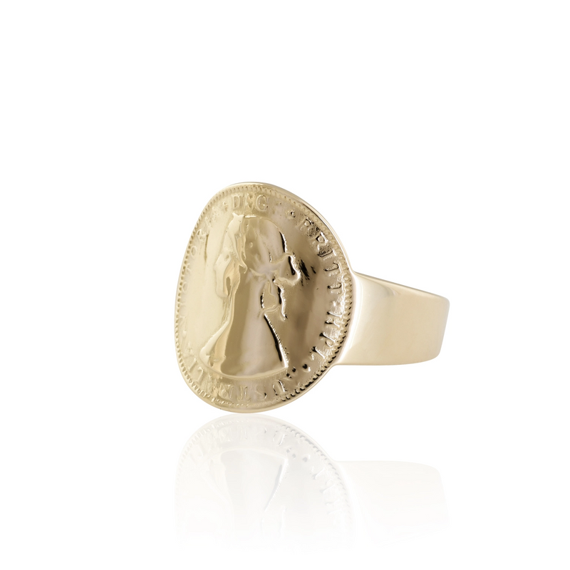 Von Treskow 9CT Gold Mini Curved Ring | Mocha Australia