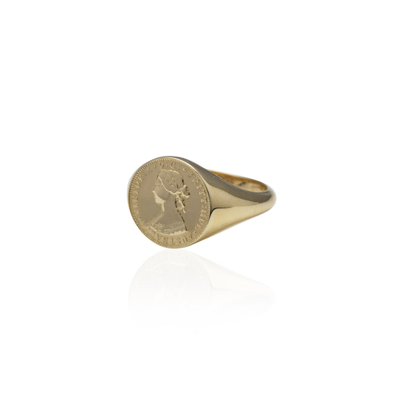 Von Treskow 9CT Gold Token Signet Ring | Mocha Australia