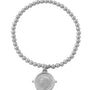 Von Treskow 4mm Stretchy Bracelet w/ Compass Frame Threepence - Silver