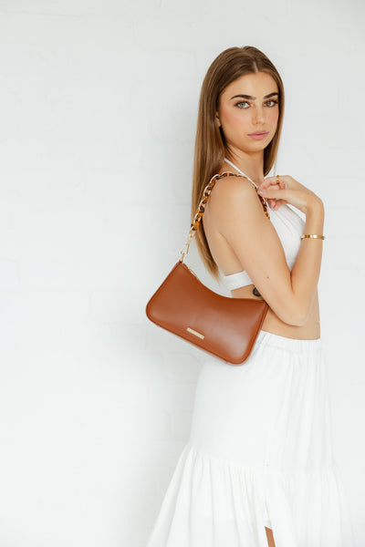 Mocha Olivia Tortoise Shell Chain Crossbody Bag- Cocoa | Mocha Australia