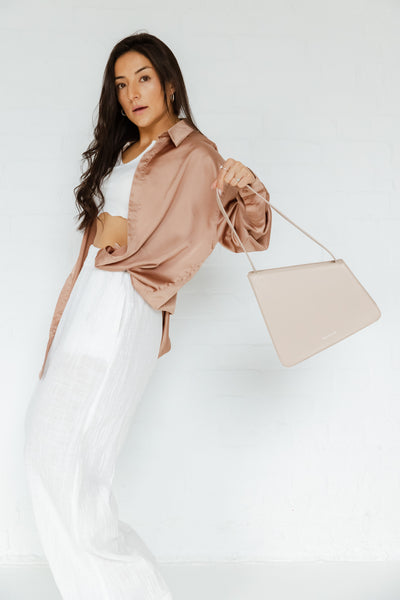 Mocha Eleanor Asymmetrical Shoulder Bag- Nude | Mocha Australia