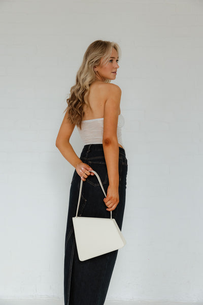 Mocha Eleanor Asymmetrical Shoulder Bag- Cream | Mocha Australia