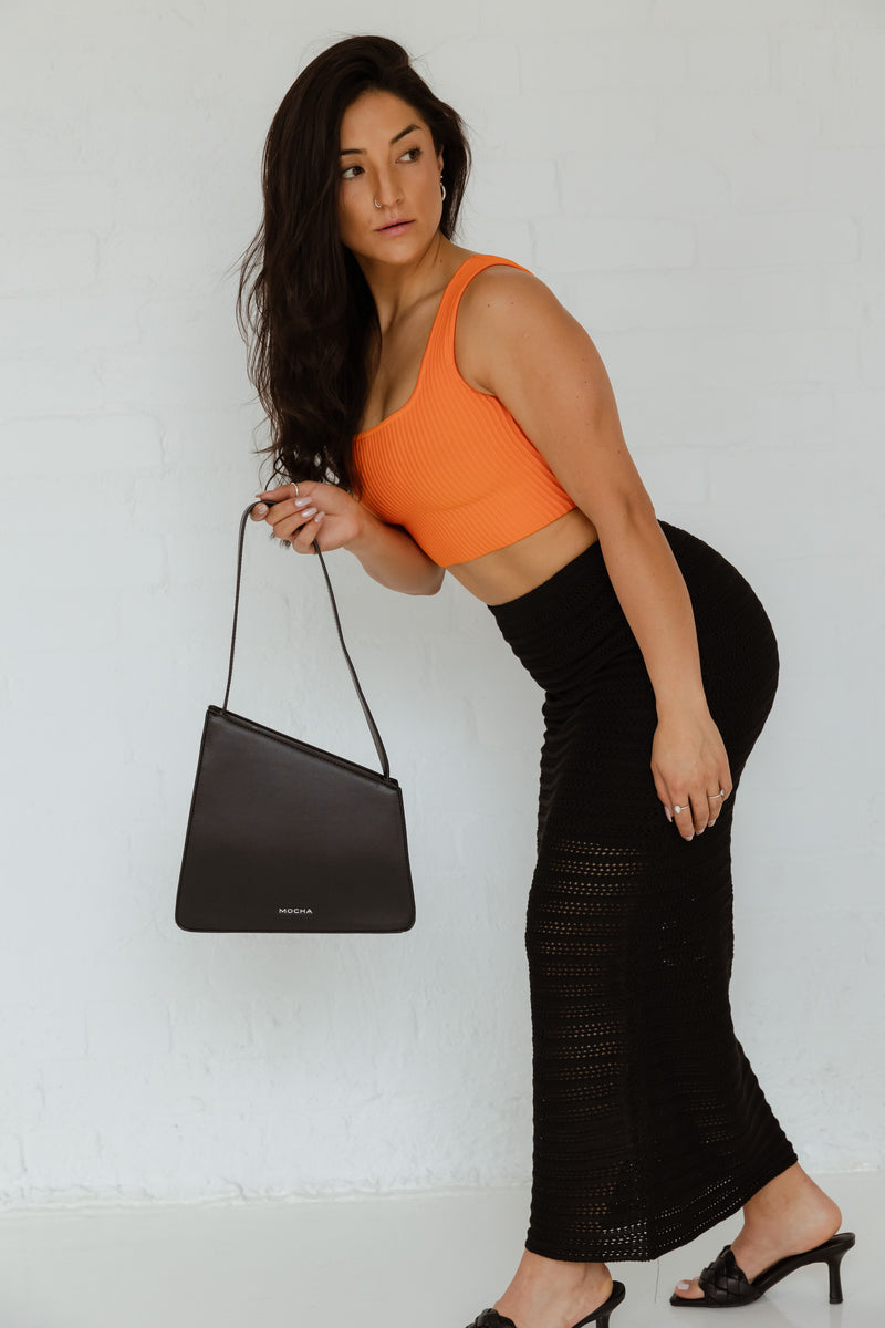 Mocha Eleanor Asymmetrical Shoulder Bag- Black | Mocha Australia