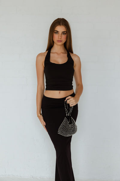 Mocha Tiana Dainty Beaded Bag - Black/Silver | Mocha Australia