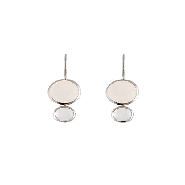 Bianc Cubism Earrings White - Silver