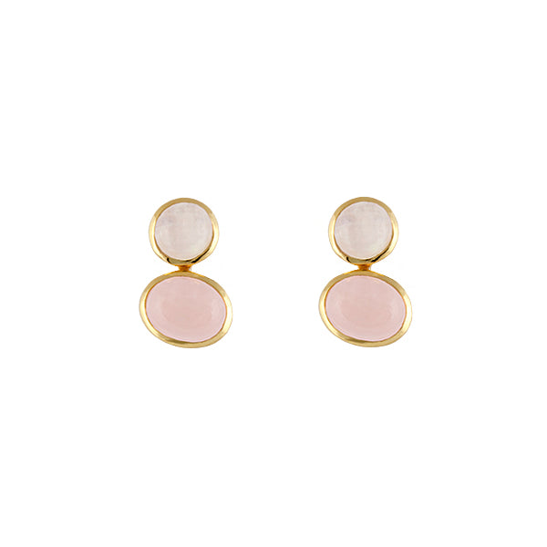Bianc Motif Earrings Pink - Gold