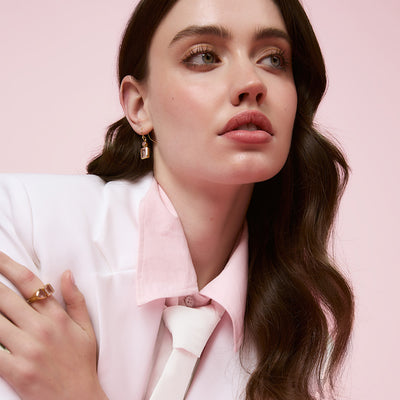 Bianc Rosie Earrings Pale Pink - Gold