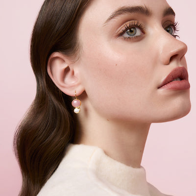Bianc Cubism Earrings Pink - Gold