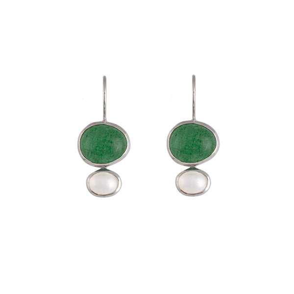Bianc Cubism Earrings Green - Silver