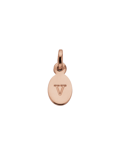 Kirstin Ash Initial Charm w/ 18K Rose Gold Vermeil - V | Mocha Australia