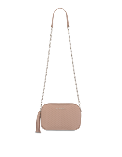 Mocha Chevron Box Leather Crossbody- Taupe | Mocha Australia