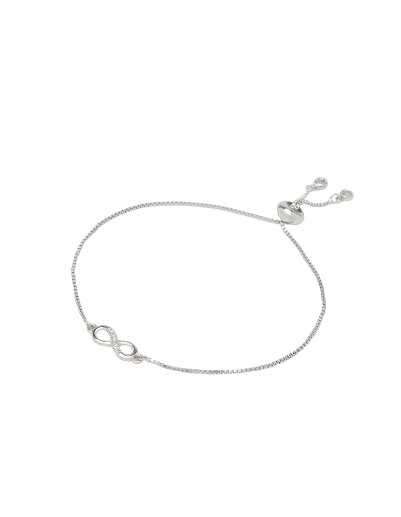 Mocha Mini Infinity Bracelet - Silver