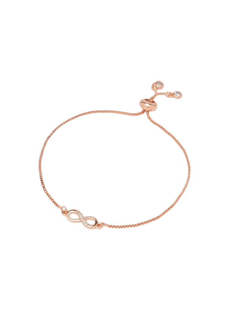 Mocha Mini Infinity Bracelet - Rose Gold