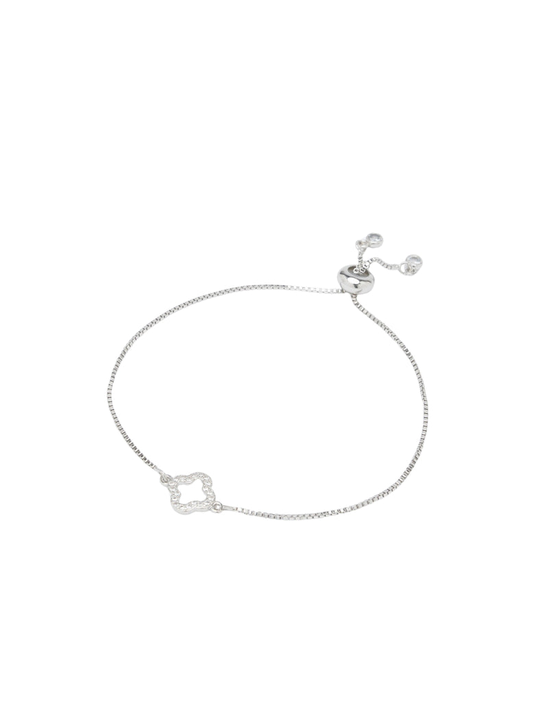 Mocha Clover Bracelet - Silver