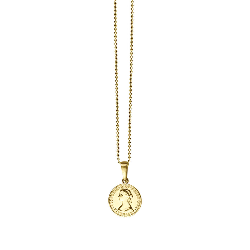 Von Treskow Yg Ball Chain Necklace W/ Tiny Australian Token- Gold | Mocha Australia