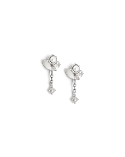 Kirstin Ash Slice Cluster Chain Studs - Silver | Mocha Australia