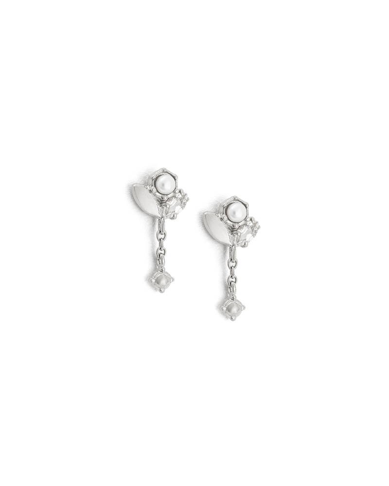 Kirstin Ash Slice Cluster Chain Studs - Silver | Mocha Australia