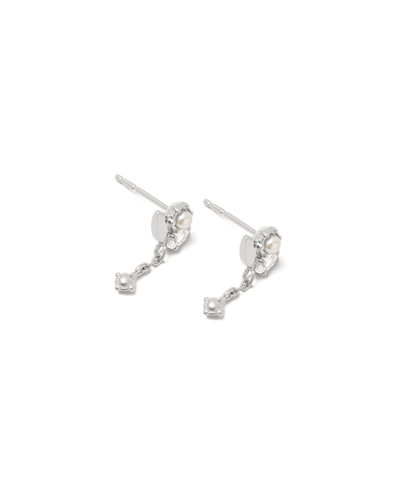 Kirstin Ash Slice Cluster Chain Studs - Silver | Mocha Australia