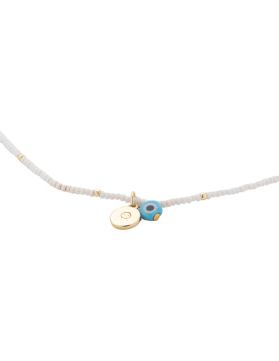 Mocha Reborn Mykonos Evil Eye Necklace- White | Mocha Australia