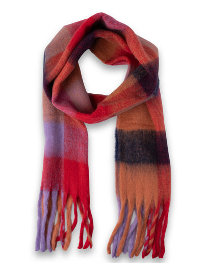 Mocha Multicolor Check Scarf - Purple/Hot Pink | Mocha Australia