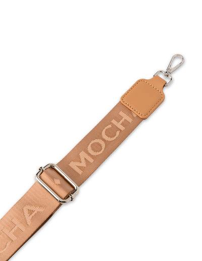 Mocha Logo Webbing Strap- Tan/Silver | Mocha Australia