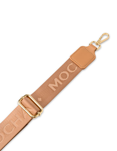 Mocha Logo Webbing Strap- Tan/ Gold | Mocha Australia