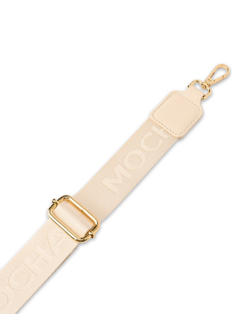 Mocha Logo Webbing Strap- White/ Gold | Mocha Australia