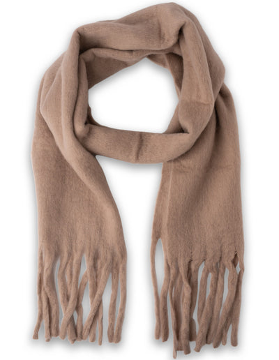 Mocha Tassel Winter Scarf- Taupe | Mocha Australia