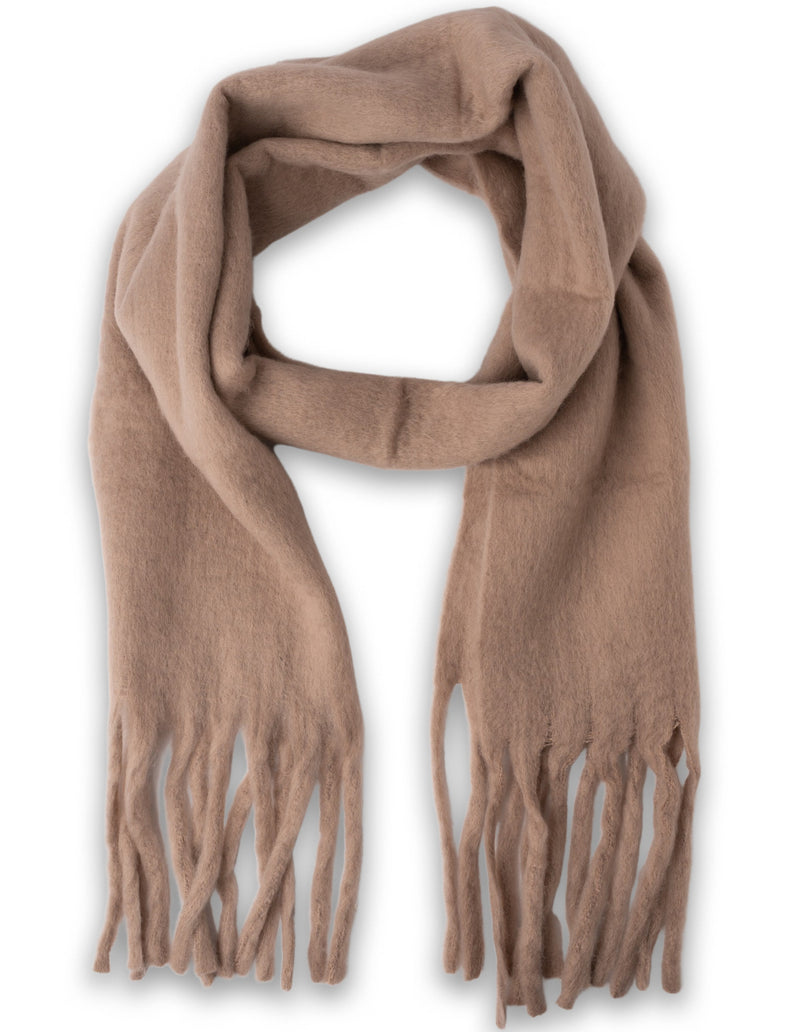 Mocha Tassel Winter Scarf- Taupe | Mocha Australia